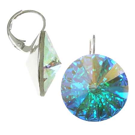 18mm Ohrringe mit Swarovski Kristall in der Farbe Aurora Borealis